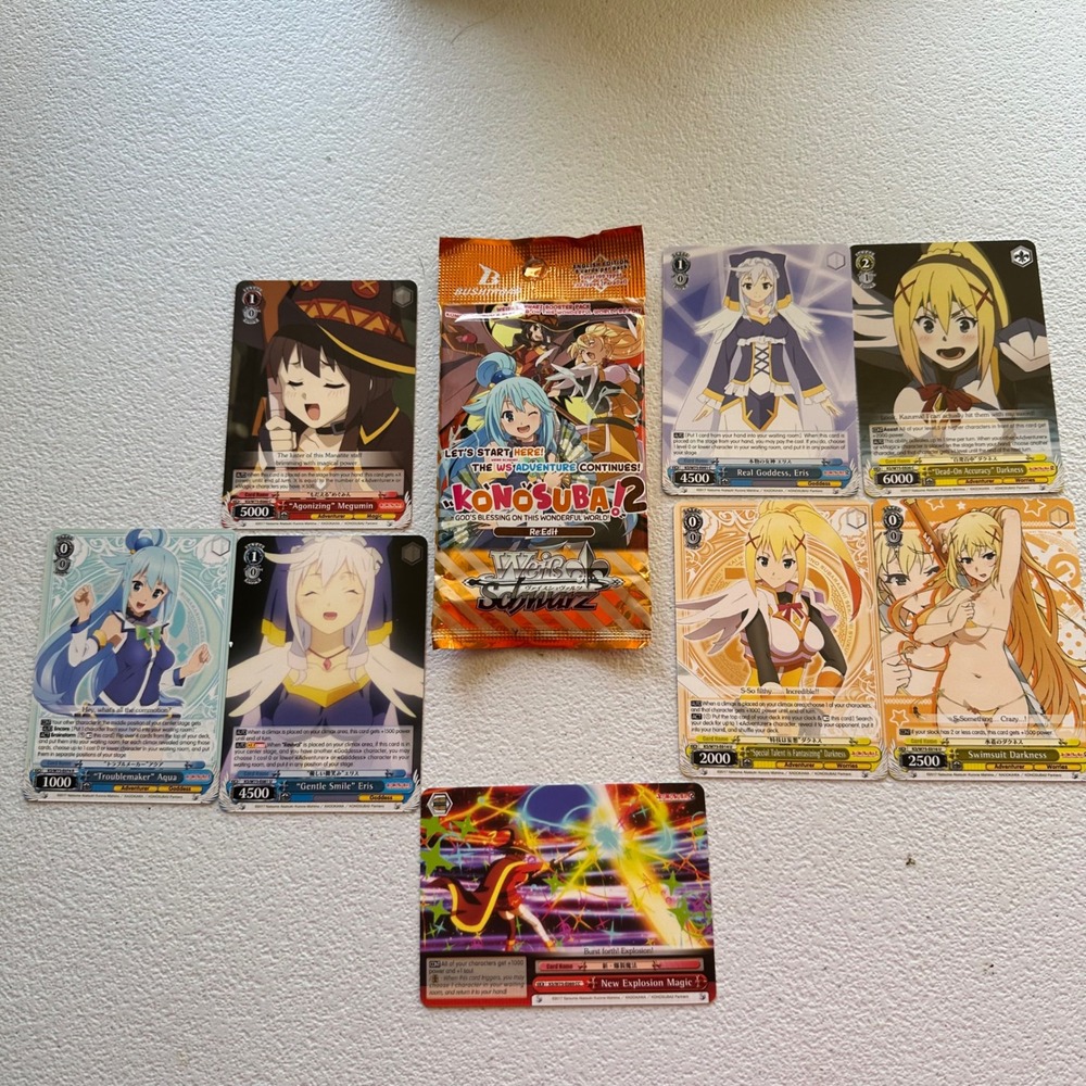 Weiss Schwarz Konosuba 2 Trading Cards Unisex OS Multicolor Anime Lot Excellent